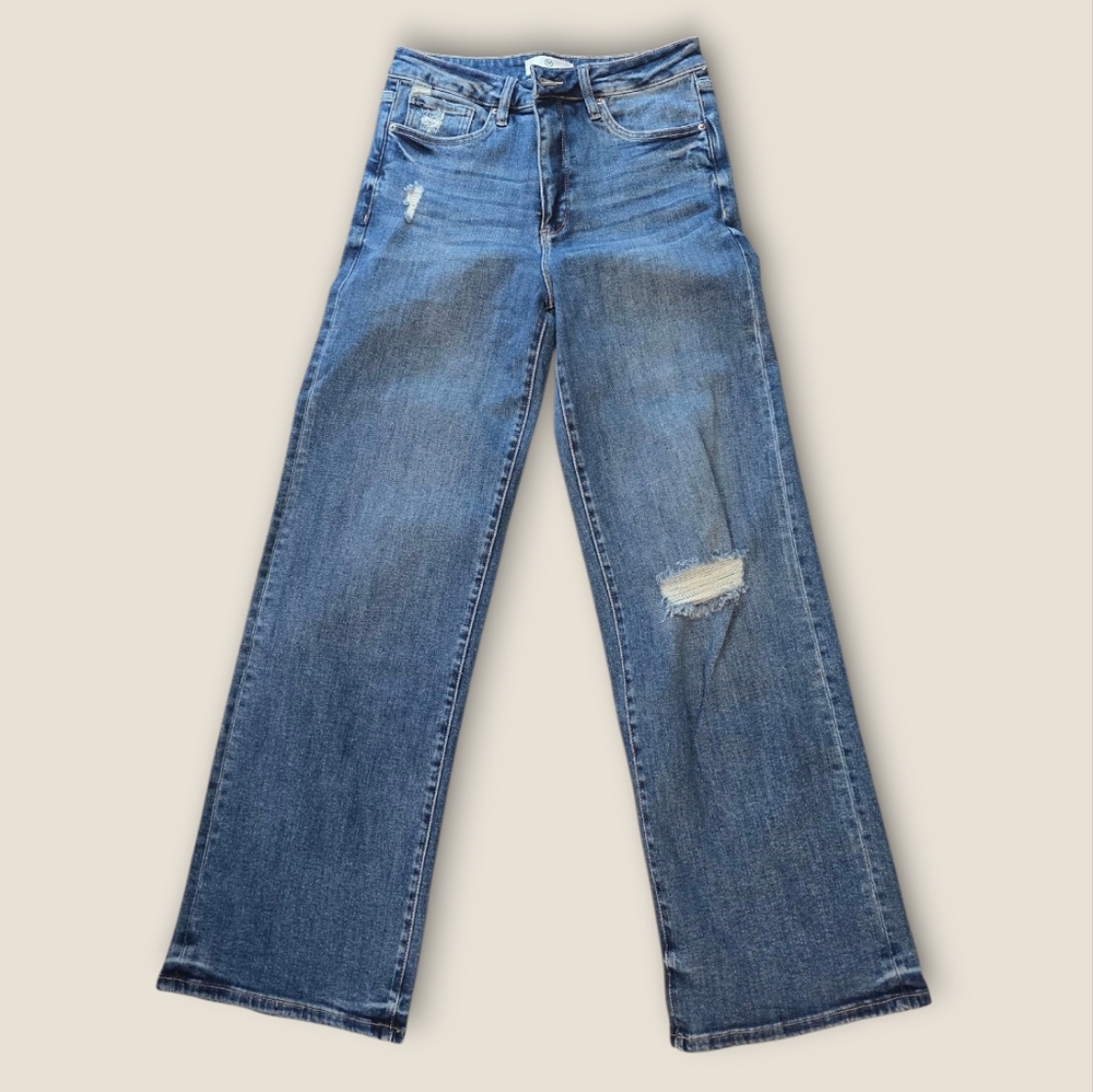 RFM Nwot Chloe Distressed Women's Jeans, Wide Leg Size 11